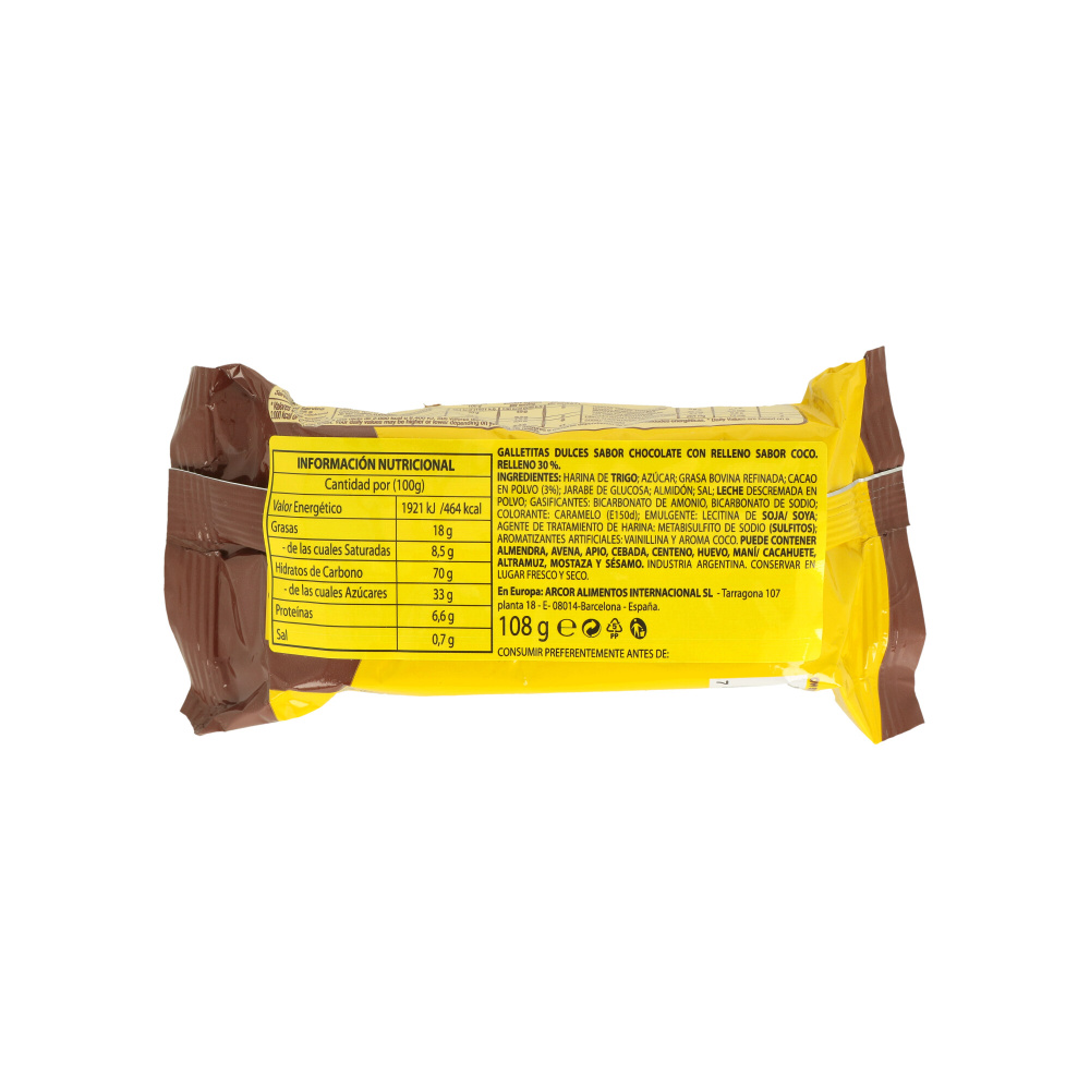 Bilde av GALLETAS RUMBA CHOCOLATE CON CREMA DE COCO 108g  BAGLEY 