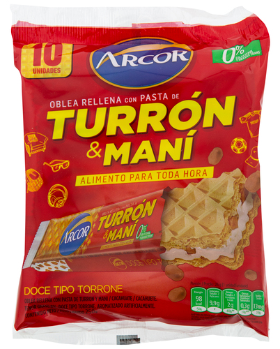 Bilde av TURRON OBLEA MANI DISPLAY 10 Stk ARCOR 250g ( Argentina )