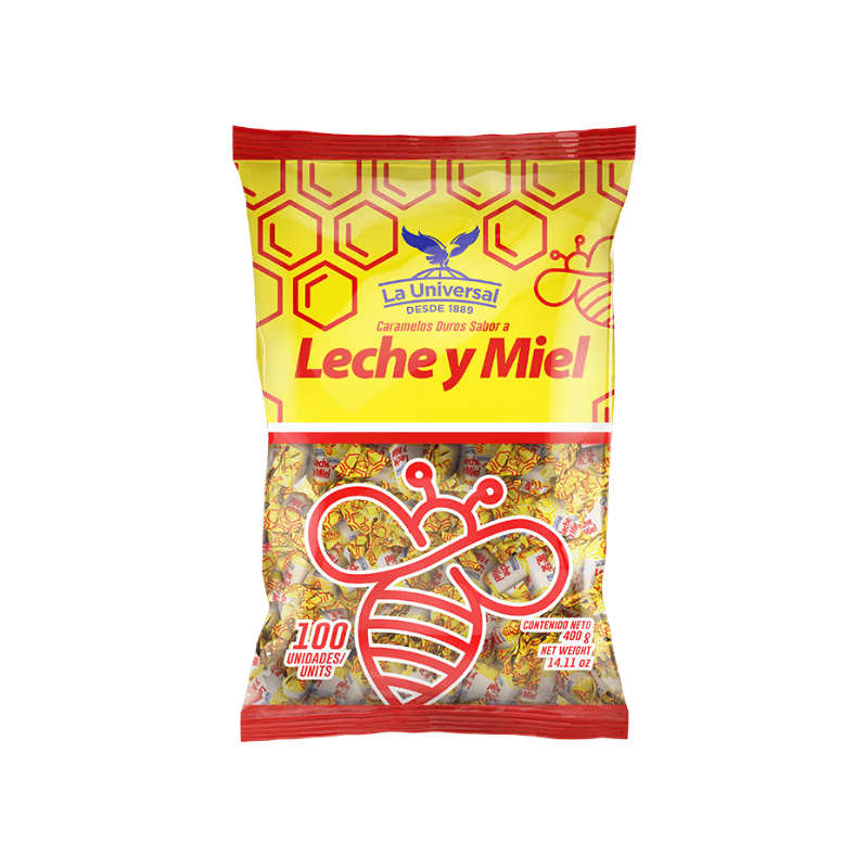 Bilde av CARAMELO LECHE Y MIEL 100Stk, 400g LA UNIVERSAL 